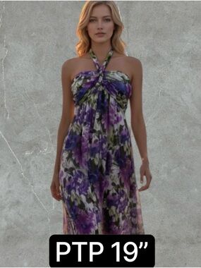 2 for $30 ✅ Floral Halter Midi Dress